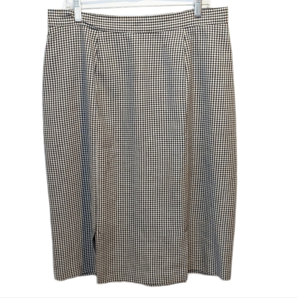 2/$20 Vintage Black Gingham Pencil Skirt sz 18 Plus Size 90's